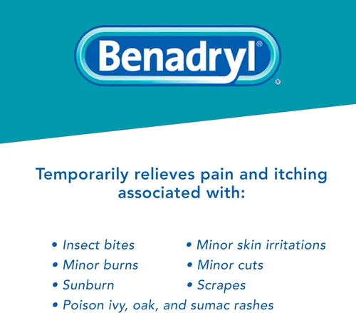 Vista 5 de Benadryl Spray refrescante antipicazón de 2 onzas líquidas y Benadryl Extra Strength Itch Relief Stick 0.47 fl. oz, ambos con difenhidramina 1 ea