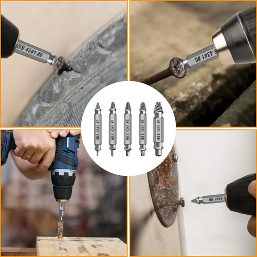 Vista 8 de Regalos para hombres y mujeres Kit de extractor de tornillos dañados Juego de extractor de tornillos despojados, herramientas manuales