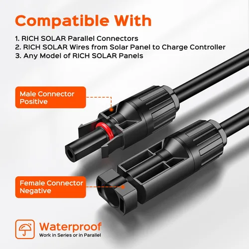 Vista 6 de RICH SOLAR Panel solar monocristalino premium de 100 W, 12 V, todo negro