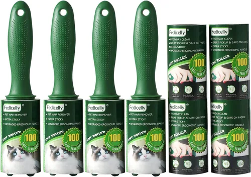 Vista 9 de Fedicelly Rodillos quitapelusas para pelo de mascotas extra pegajosos para muebles, removedor de pelo de gato y perro para ropa de lavandería