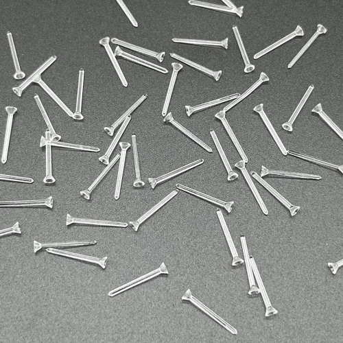 Vista 6 de Aretes de plástico transparente para deportes, 300 pares de aretes transparentes y parte trasera de aretes, cabeza de copa de 0.079 pulgadas