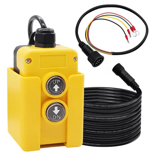 mankk Interruptor de control remoto de remolque de descarga de 4 cables 12V DC Interruptor de control hacia arriba hacia abajo Unidad de potencia de