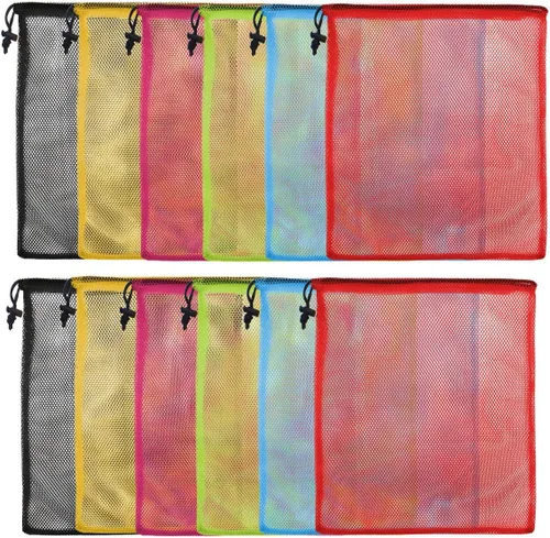 Vista 17 de iMucci 13 "X15.5" 100 piezas de malla de lavandería con cordón bolsa de nailon con cordón de cierre