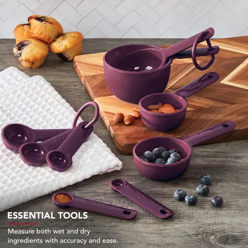 Vista 5 de KitchenAid Juego de tazas medidoras y cucharas, remolacha, 9 piezas