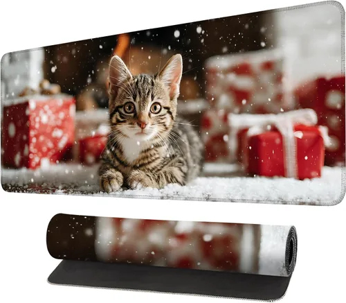 Vista 10 de Alfombrilla para mouse, antideslizante grande con bordes cosidos, tapete de escritorio para escritorio, laptop, computadora, teclado, protector