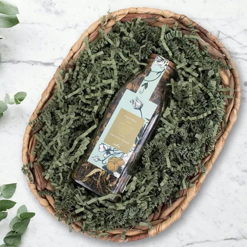 Vista 3 de MagicWater - Papel de corte arrugado para cestas de regalo, 1/2 libra, verde militar, perfecto para relleno de papel triturado, relleno de cesta