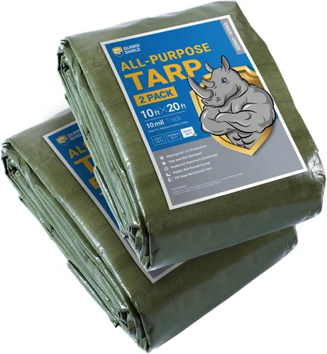 Vista 22 de GUARD SHIELD - Lonas impermeables, de polietileno, cuadradas, gruesas, resistentes a los rayos ultravioleta, con ojales, para exteriores, 12 x 24