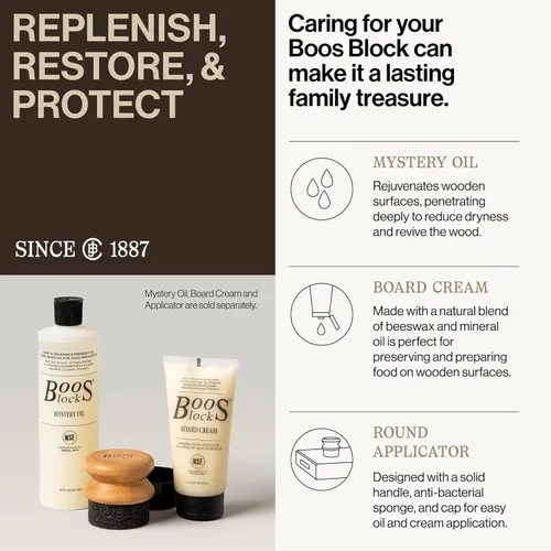 Vista 7 de John Boos Tabla de cortar de madera de arce para preparación de cocina y embutidos, grano de borde, bloque reversible de abucheos