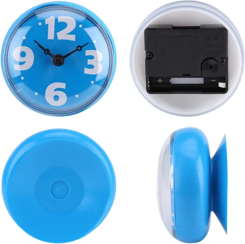 Vista 7 de Relojes de baño Reloj de pared de baño, reloj impermeable al aire libre Reloj impermeable Reloj de ducha, para baño cocina (azul)