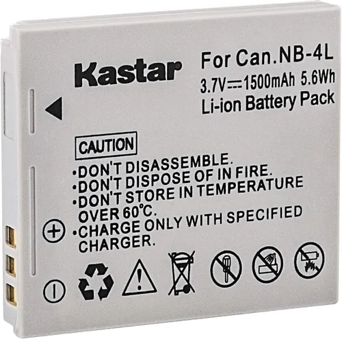 Vista 2 de Kastar Battery (X2) & LCD Slim USB Charger for Canon NB-4L and Canon ELPH 100 HS, 300 HS, 310 HS, 330 HS, VIXIA mini, Powershot SD400, SD450, SD600