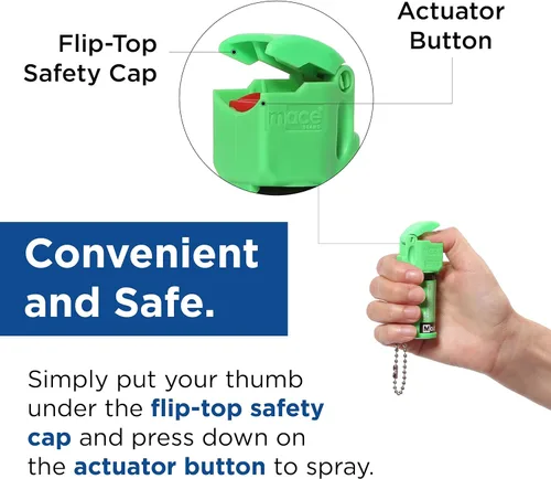 Vista 5 de Runner Self Defense Mace Pepper Spray- Ideal self defense keychain for women, runners, hikers and walkers 12 ft. range, Made in the USA. Available