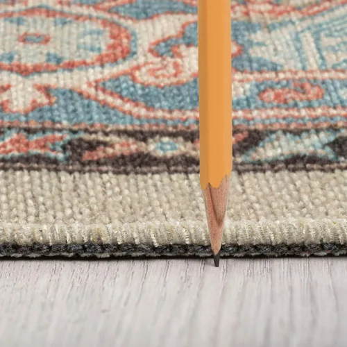 Vista 5 de Alfombra tradicional lavable a máquina y apta para mascotas, color óxido, de 4 x 6 pies, para sala de estar, comedor, dormitorio, entrada, cocina
