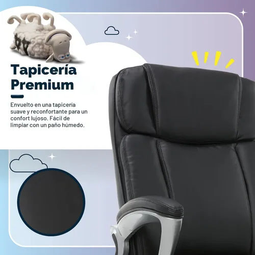 Vista 5 de Serta Fairbanks - Silla de oficina ejecutiva grande y alta, ergonómica, cómoda, con respaldo alto, sillas de computadora con soporte lumbar, cojín
