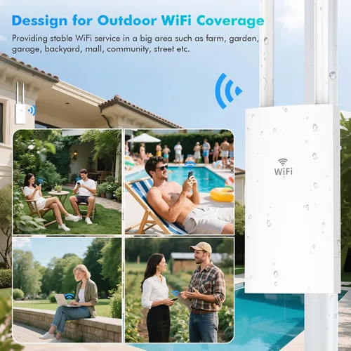 Vista 10 de AC1200 Extensor WiFi para exteriores, punto de acceso al aire libre Blanco