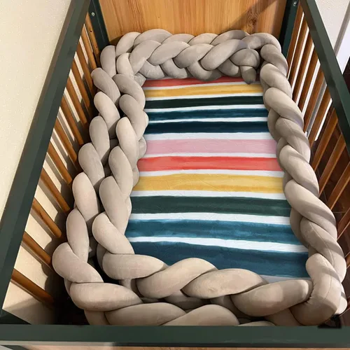 Vista 3 de Pack 'n Play Sheet - Mini sábana para cuna, sábanas portátiles para cuna, 38 x 24 x 3 pulgadas, decoración de guardería arcoíris