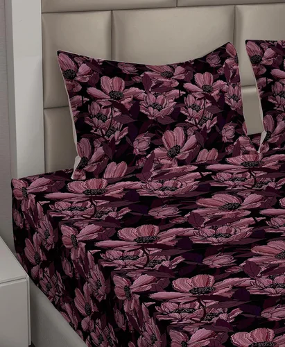 Vista 123 de Ambesonne Skull Sheet Set, Goth Roses Floral Skeleton Head Day of The Dead Ethnic Mexican Inspired, Fitted and Flat Sheet with Pillowcases Bedding