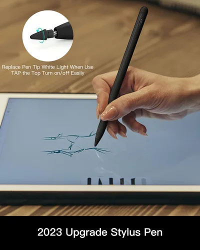 Vista 3 de Lápiz óptico de carga inalámbrica de 2ª generación para iPad Stylus Pen con rechazo de palma compatible con Apple iPad 10/9/8, iPad mini 6, iPad Air