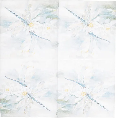 Vista 4 de IHR Ideal Home Range - Servilletas desechables de 3 capas de papel para fiestas, 5 x 5 pulgadas, libélula, 20