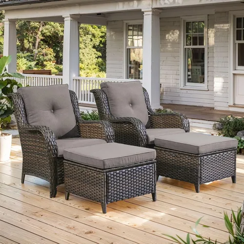 Vista 108 de Belord Mesa auxiliar pequeña para exteriores, mesa de mimbre de vidrio templado, mesa de centro impermeable para patio, mesa auxiliar de ratán