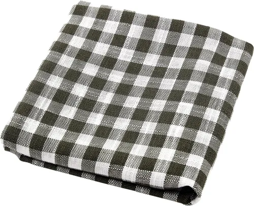 Vista 6 de Deconovo Almohada decorativa de lino sintético para el hogar, hecha a mano, a cuadros, para sofá, 18 x 18 pulgadas, gris oscuro y blanco
