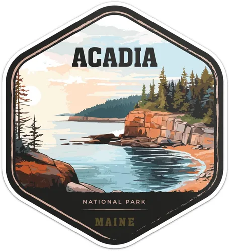 Acadia National Park Calcomanía - Vinilo impermeable para parachoques de automóvil, laptop, botella de agua, pared y ventana, Tamaño - 3' en el lado
