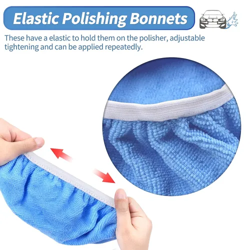 Vista 4 de OTUAYAUTO 8 capó de pulido de 7 a 8 pulgadas, gorro de microfibra para pulir el automóvil, capó amortiguador orbital para la mayoría de pulidores