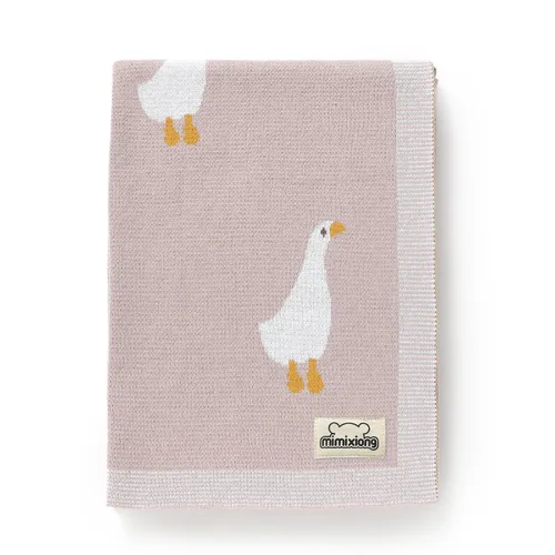 Vista 11 de mimixiong Manta de bebé tejida 100% algodón para niños y niñas con lindas ovejas tamaño 30 x 40 pulgadas, azul