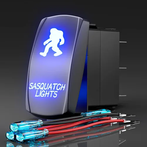 Vista 10 de Interruptor basculante con luz LED de barra, interruptor de palanca grabado con láser ENCENDIDO/APAGADO SPST de 5 pines 12V 24V cables de puente