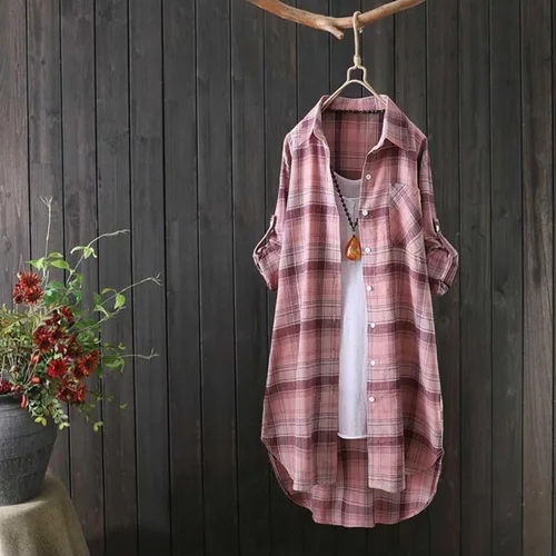 Vista 30 de Long Sleeve Shirts for Women Spring Summer Dressy Casual Button Down Plus Size Tops Office Work Blouses