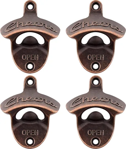 Vista 30 de Abridor de botellas de bronce antiguo montado en la pared de latón anima abrebotellas de cerveza abridor montado inoxidable