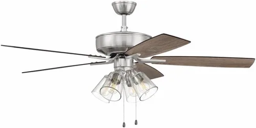 Vista 5 de Craftmade P104BNK5-52DWGWN Pro Plus Ventilador de techo de 52 pulgadas con luces LED y cadena de tracción, 5 cuchillas reversibles de madera