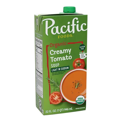 Vista 12 de Pacific Foods Light in Sodium - Sopa cremosa de tomate orgánica, caja de 32 onzas (paquete de 12)