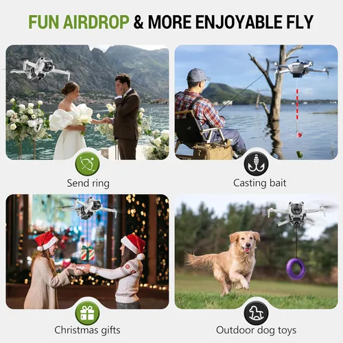 Vista 2 de Mini 4 Pro Airdrop System Downlight para DJI Mini 4 Pro Accesorios, carga útil/entrega/transporte dispositivo de liberación de caída