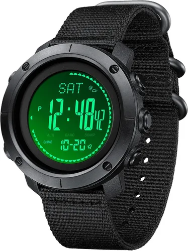 WINKONMU Military Watches with Compass Altimeter Barometer Pedometer Thermometer, Outdoors Watch for Men
