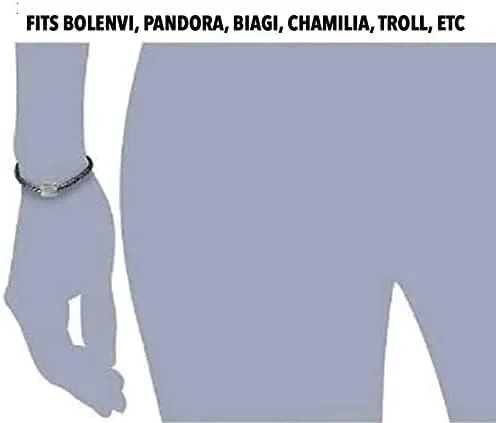 Vista 7 de Bolenvi Auténtica pulsera de plata de ley 925 ajustable con clip, cadena de serpiente de 0.118 pulgadas, compatible con cuentas Pandora y más