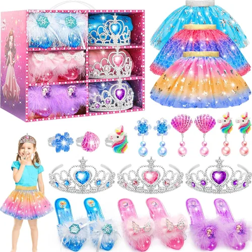Juguetes para niñas, vestidos de princesa para niñas, regalos de unicornios para niñas, ropa de vestir de princesa para niñas pequeñas, faldas,