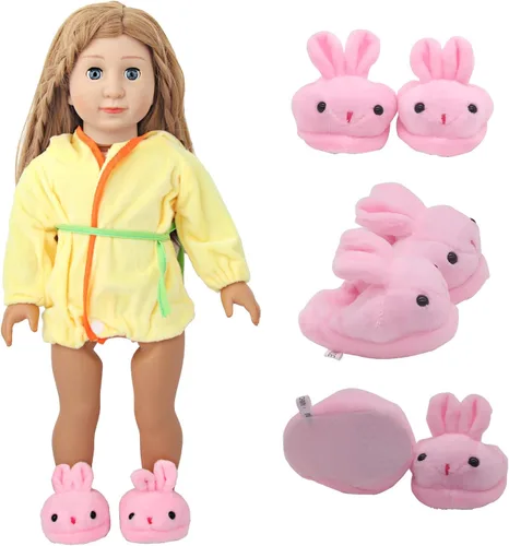 Vista 6 de 7 pares de zapatos de muñeca de 18 pulgadas (al azar de 20) y 2 pares de calcetines de muñeca accesorios para muñecas americanas