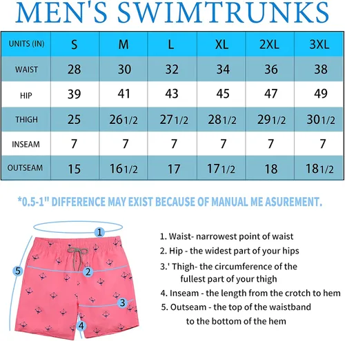 Vista 7 de Biwisy Mens Swim Trunks Quick Dry Swim Shorts with Mesh Lining Funny Beach Shorts