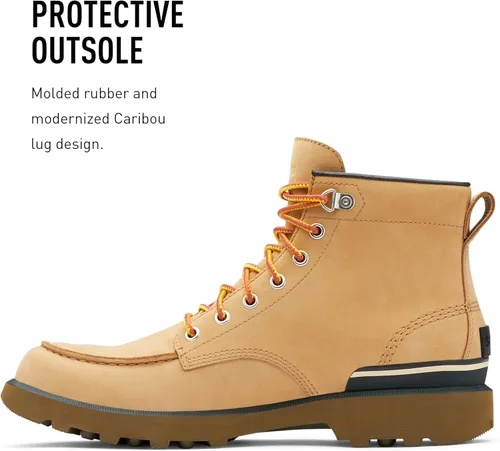 Vista 4 de SOREL Caribou Moc WP Botas de lluvia de cuero impermeables para hombre