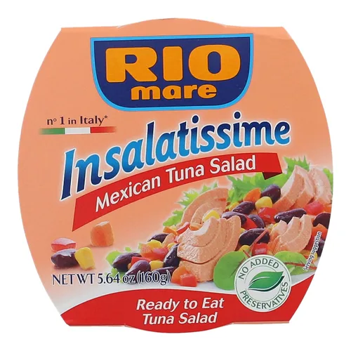 Vista 9 de Rio Mare Ensalada de atún con maíz, lata de 5.6 onzas, paquete de 9 Todo natural, sin OMG, sin gluten, 100% ingredientes rastreables, sin aditivos