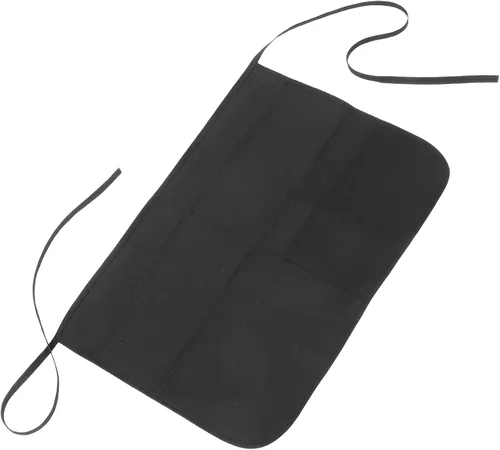 CHILDWEET Multi-pocket Cleaning Apron for Women and Men Black Sturdy Polyester Work Apron with Adjustable Straps Gardening Dishwashing