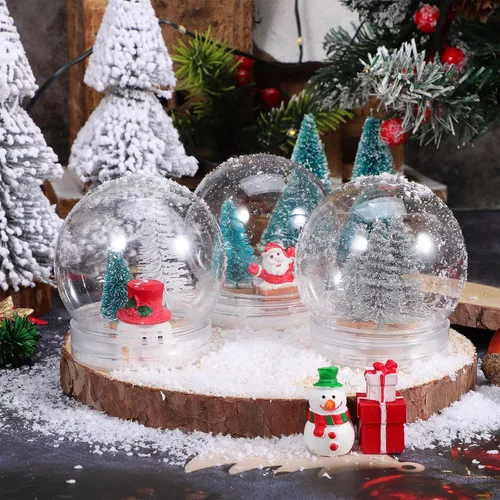 Vista 4 de BESTOYARD Paquete de 15 Globos de Nieve de Bricolaje de 3 Pulgadas de Plástico Transparente Globos de Agua con Tapa de Rosca para Manualidades