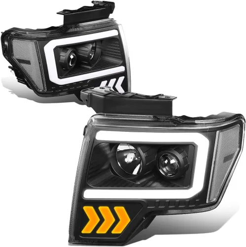 DNA MOTORING HL-LB-T2-F15009-BK-CL1 Par de lámparas de esquina LED DRL para faros delanteros, color negro LBT2-BKCL1