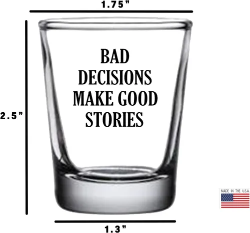 Vista 4 de Rogue River Tactical Vaso de chupito divertido Las malas decisiones hacen buenas historias regalo broma sarcástica