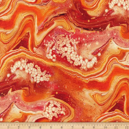 QT Fabrics Fusion II Swish Orange, Tela por yarda