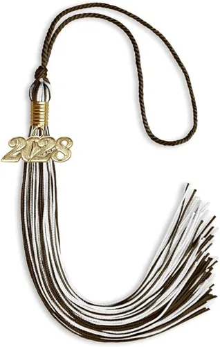 Vista 296 de Endea Graduation - Borla de doble color mixto con fecha dorada (negro/dorado antiguo, 2021)