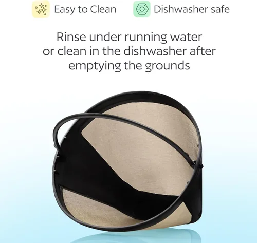 Vista 4 de Paquete de 2 filtros de café de cono permanente reutilizables #4, compatibles con cafeteras Cuisinart de 10 a 14 tazas