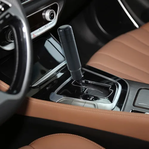 Vista 4 de Pomo de palanca de cambios de aluminio de 5 pulgadas para coche, mango de agarre ponderado para la mayoría de vehículos automáticos manuales (negro)
