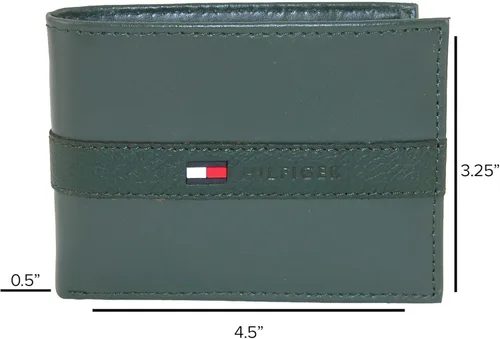 Vista 5 de Tommy Hilfiger Cartera de cuero genuino para hombre con múltiples ranuras para tarjetas