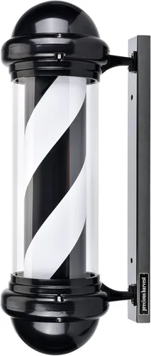 Poste de luz de peluquero de 30 pulgadas, fuente de luz LED, luminoso superior, montaje en pared, accesorio de luz giratoria de barbería en blanco y
